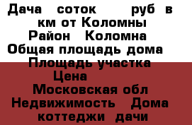 Дача 6 соток 150000руб. в 15 км от Коломны › Район ­ Коломна › Общая площадь дома ­ 37 › Площадь участка ­ 600 › Цена ­ 150 000 - Московская обл. Недвижимость » Дома, коттеджи, дачи продажа   . Московская обл.